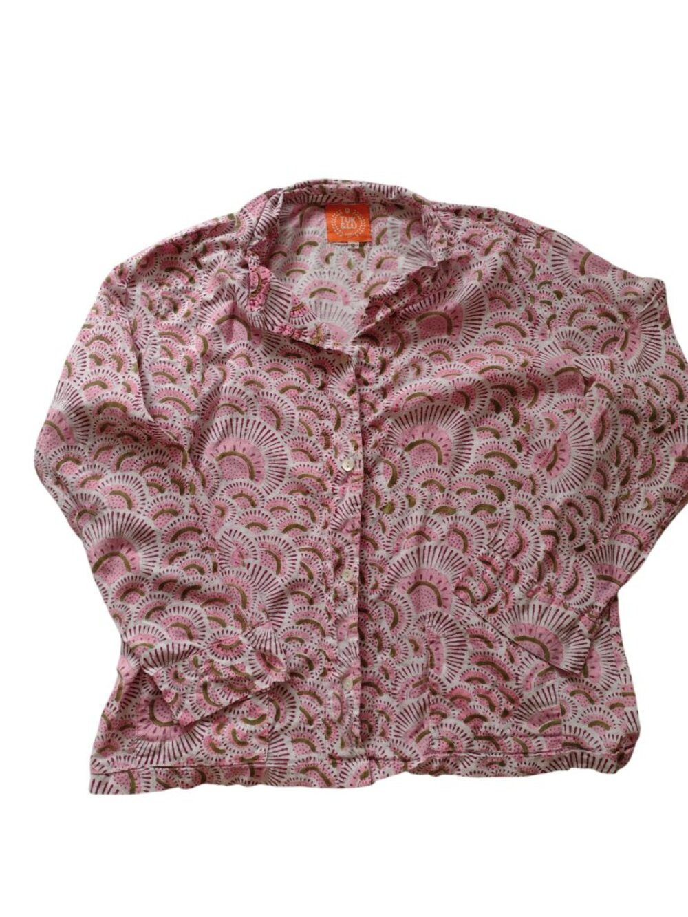 Tuk & Lu Womens Pink PJs S Lightweight Cotton Patterned Pajama Set - Picture 6 of 8
